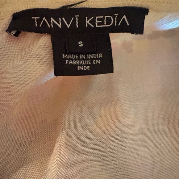 Anthropologie TANVI KEDIA S Caltha Swing DressYellow Red Beaded Boho - Picture 10 of 11